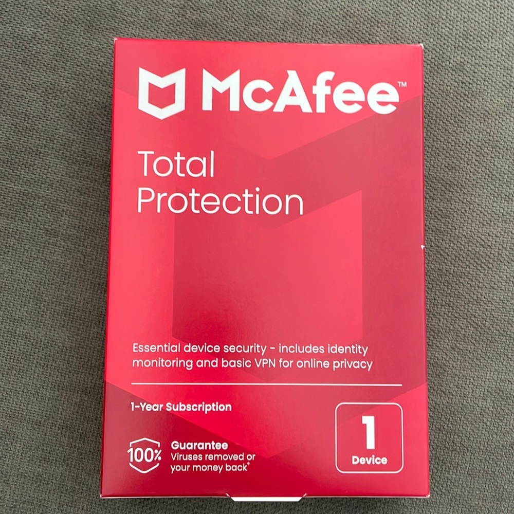 McAfee Total Protection for 1 User, Windows/Mac/Android/iOS/ChromeOS
